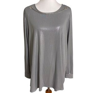 Investments Silver Chain Accent Tunic Top